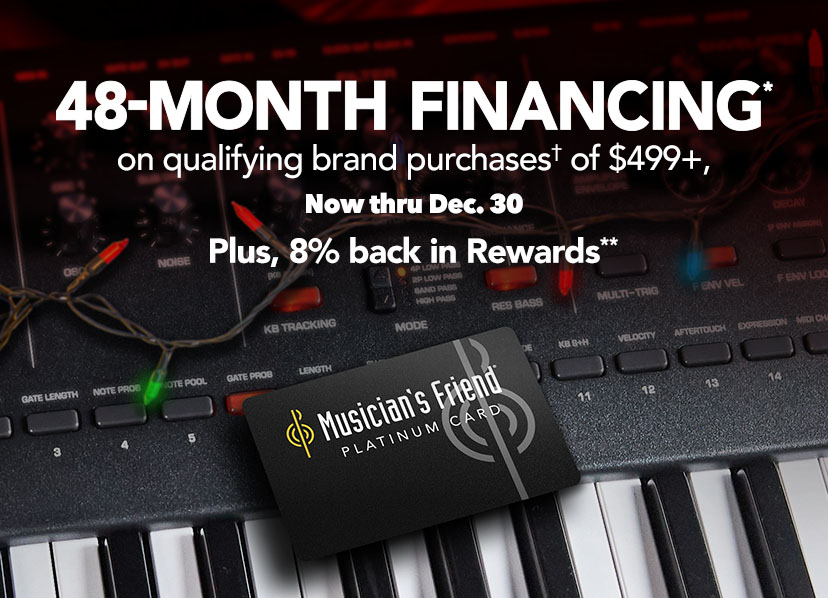 48-Month Financing on qualifying brand purchases of $499+, Now thru Dec. 30. Plus, 8% back in Rewards**