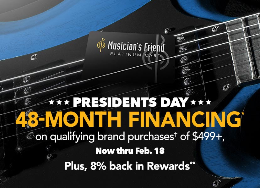 Presidents Day 48 Month Financing8 on qualifying brand purchases of $499+, Now thru Feb. 18 Plus 88% back in Rewards**. Get Details